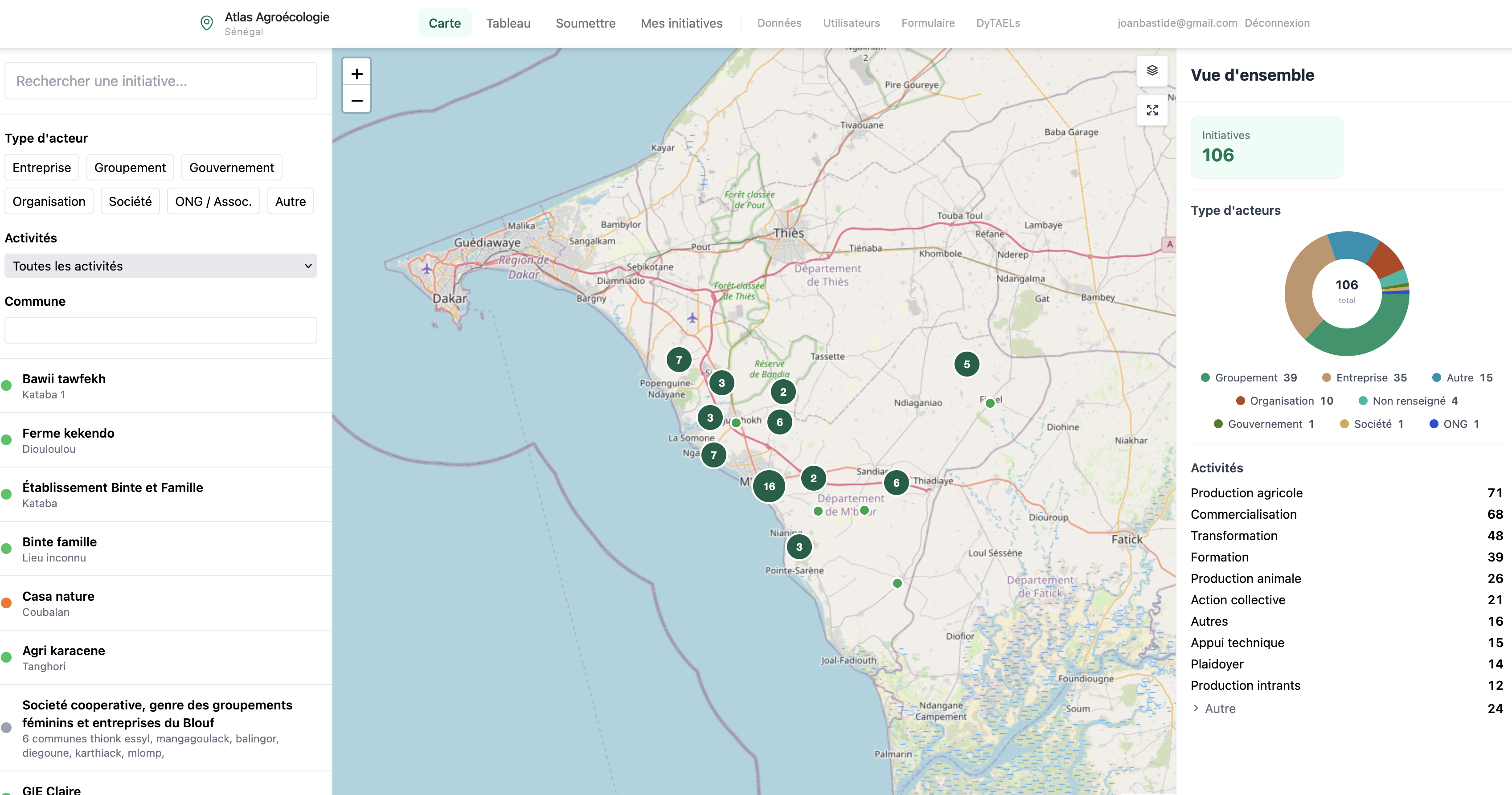 Atlas Agroécologie - plateforme cartographique